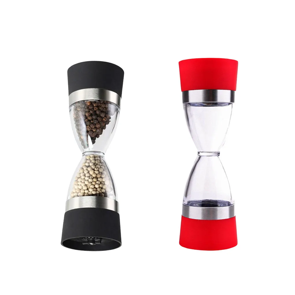 2 In 1คู่มือการใช้งานพริกไทย Mill นาฬิกาทราย Shape เครื่องบดเกลือปรับความหยาบเครื่องเทศเครื่องปรุงรสเครื่องมือ