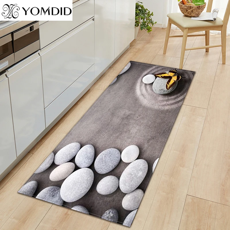 7mm Soft 3D Long Kitchen Anti-slip Mat Bath Carpet Floor Mat Home Entrance Doormat Absorbent Living Room Floor Mats Kitchen Rug