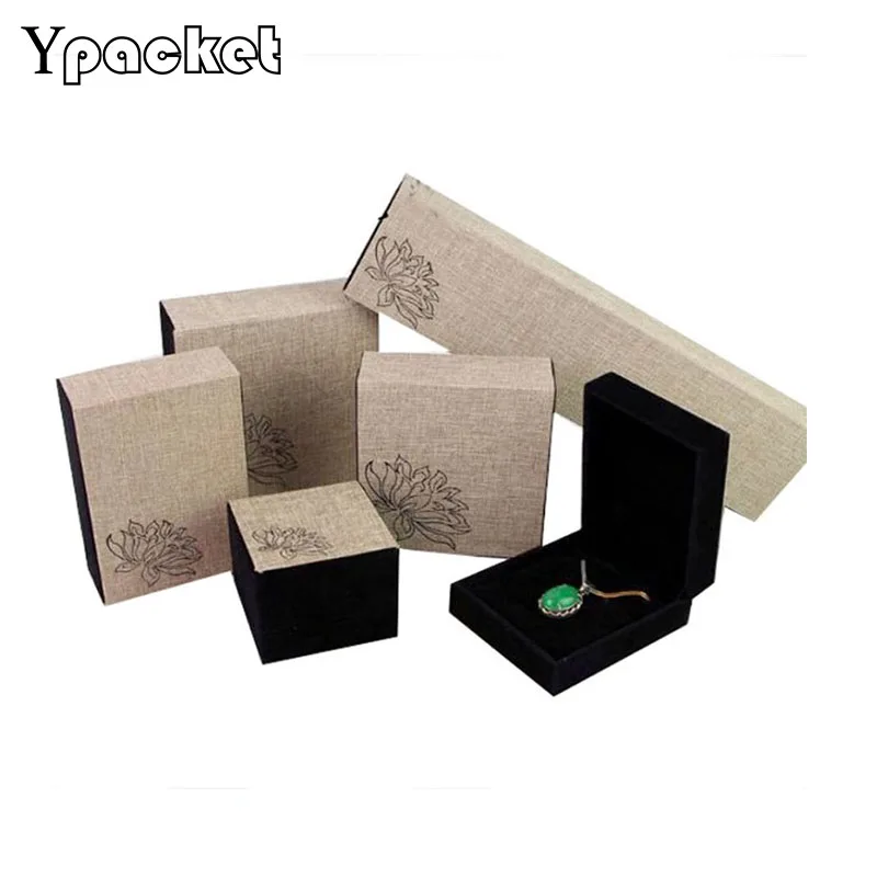 Fashion Laval Jewerly Display Carrying Cases Ring Earring Pendant Necklace Packaging Boxes Wedding Jewelry Packing Box