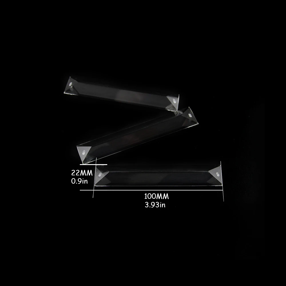 Hbl-Colgante de prisma de cristal óptico transparente, adornos colgantes para guirnaldas, accesorios de candelabro, 22x100mm, 22x120mm