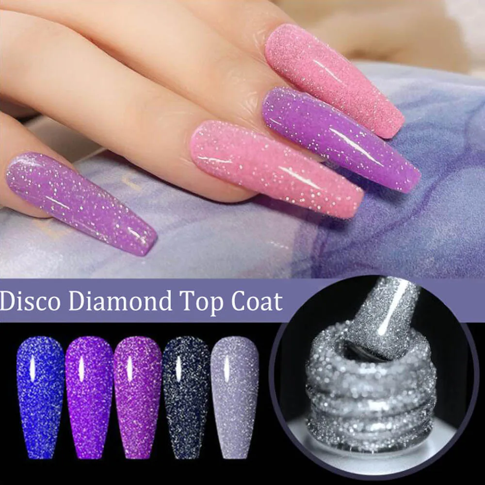 8Ml Fonkelende Diamant Top Coat Voor Nail Gel Polish Soak Off Uv Primer Gel Lak Semi Permanente Alle Voor manicure