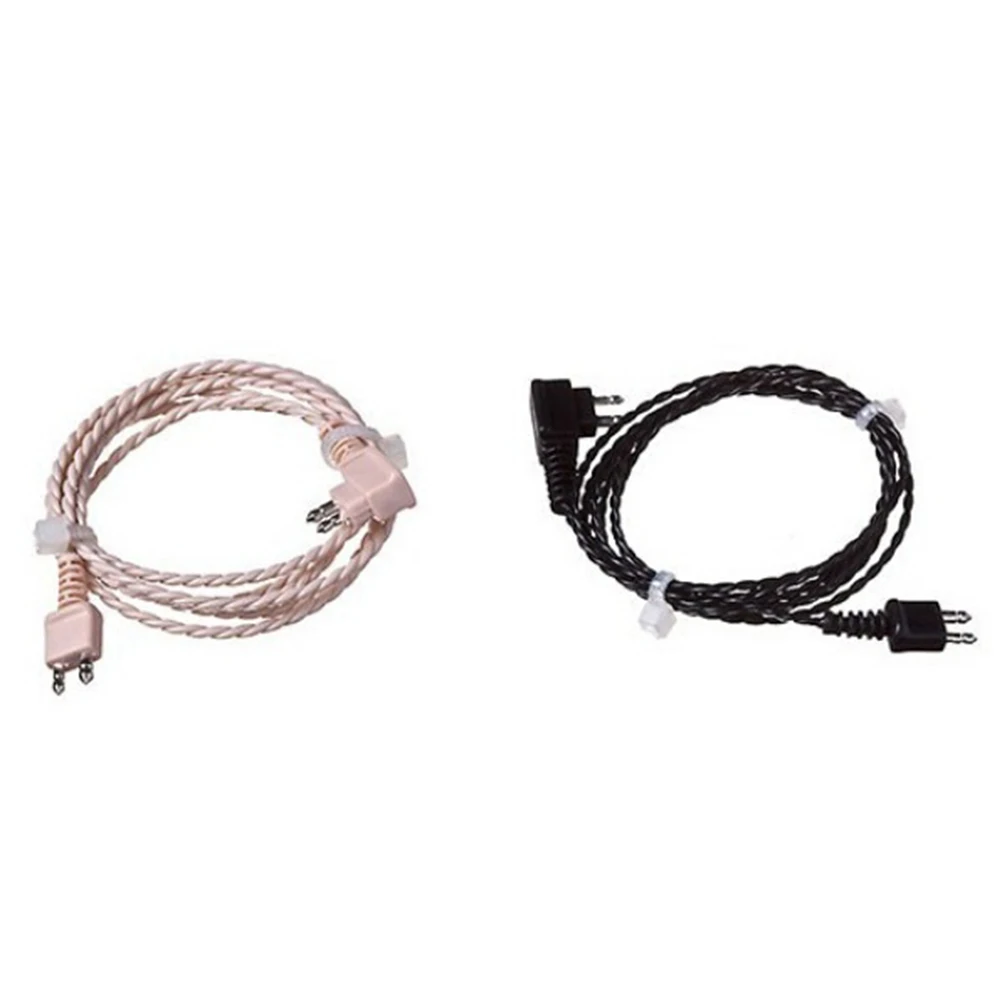 

1PCS Black/Beige Wire Standard Power Cord Universal 2pin Adapter Cable Hearing Aid Receiver For Pocket