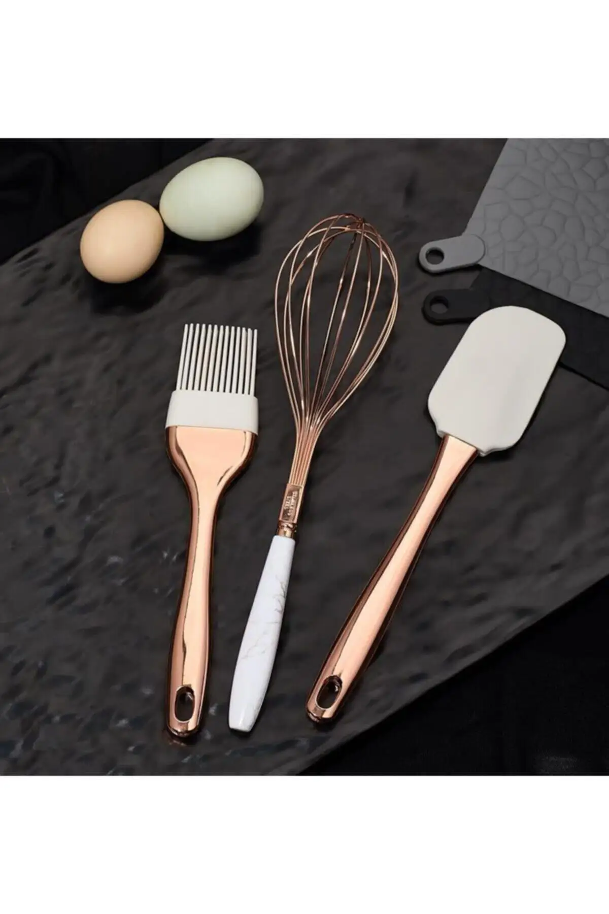 3pcs Silicone Kitchen Utensils Set Non-stick Kitchenware Cooking Tools Spoon Spatula Ladle Egg Beaters Tools Gadget Accessories