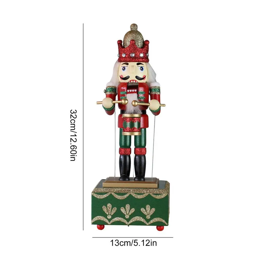 Fabulous Christmas Music Box Wooden Musical Sacredness And Heroism Nutcracker Home Decor Ornament Christmas Gift