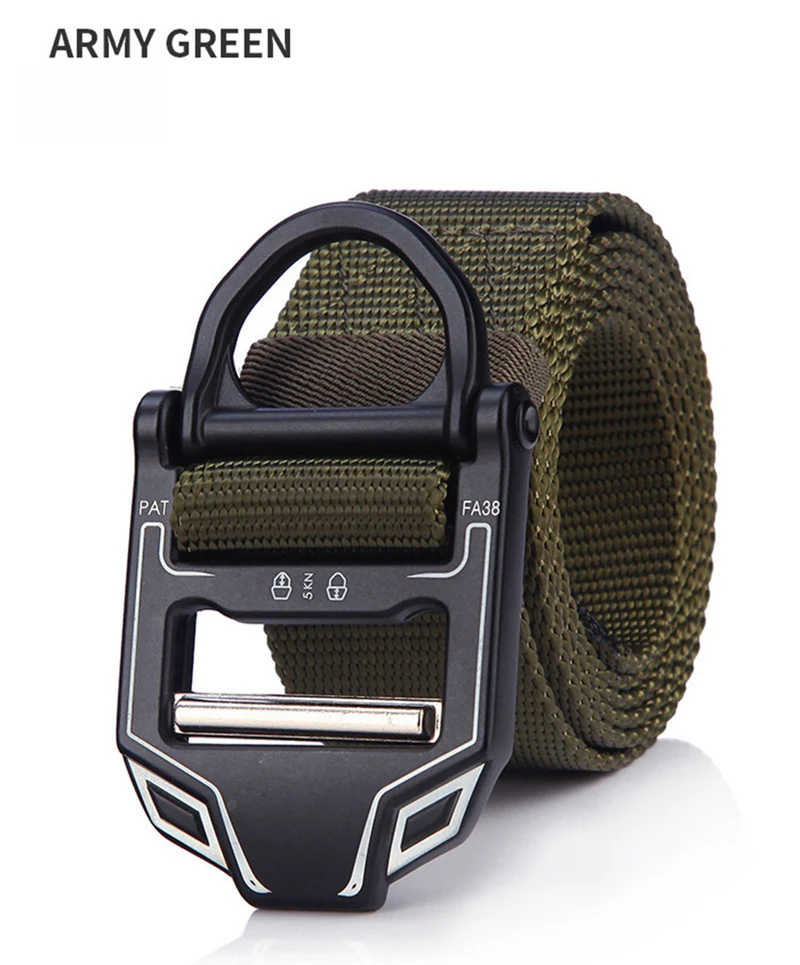 Gürtel für Herren, Metallschnalle, taktische Gürtel, Jeans, Sportgurt, Segeltuch, D-Ring, Taillengürtel gürtel jeans gürtel herren gürtel damen belt ремень gürtel für männer männer geschenk ремень женский ремень мужско – Detail 3
