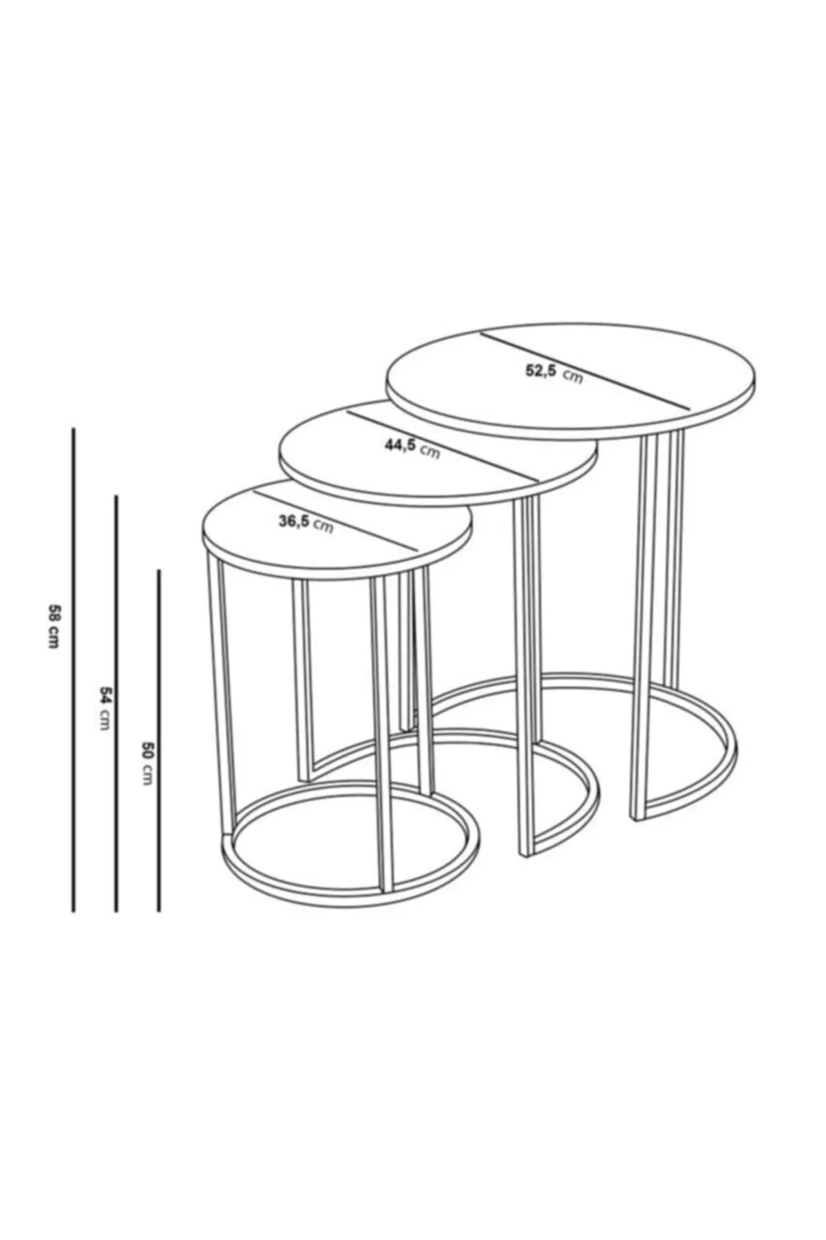 Pukka Zigon Coffee Table 3 pcs Round Gold Metal Toe-Marble Pattern (Unbreakable) Glass Coffee Table