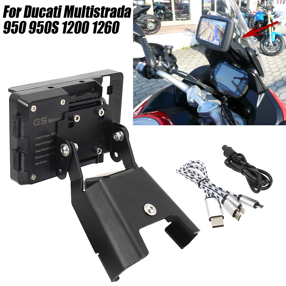 

New Motorcycle Mobile Phone Stand Holder GPS Plate Bracket For Ducati Multistrada 950 S from 2017 1260 from2018 Enduro from 2016