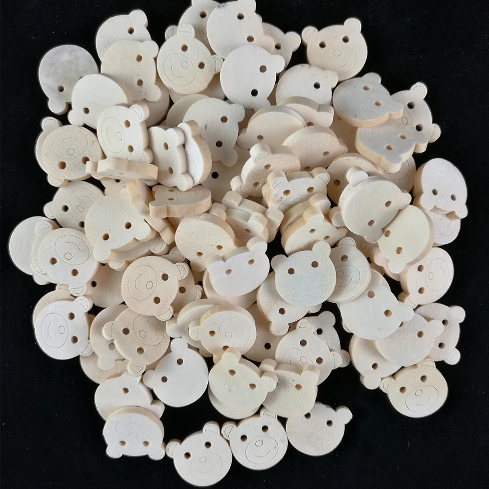 50PCS 20MM Mixed Cartoon Holz Hand Nähen Tasten für Kinder Kleidung Scrapbooking Dekorative Botones Handwerk DIY Zubehör