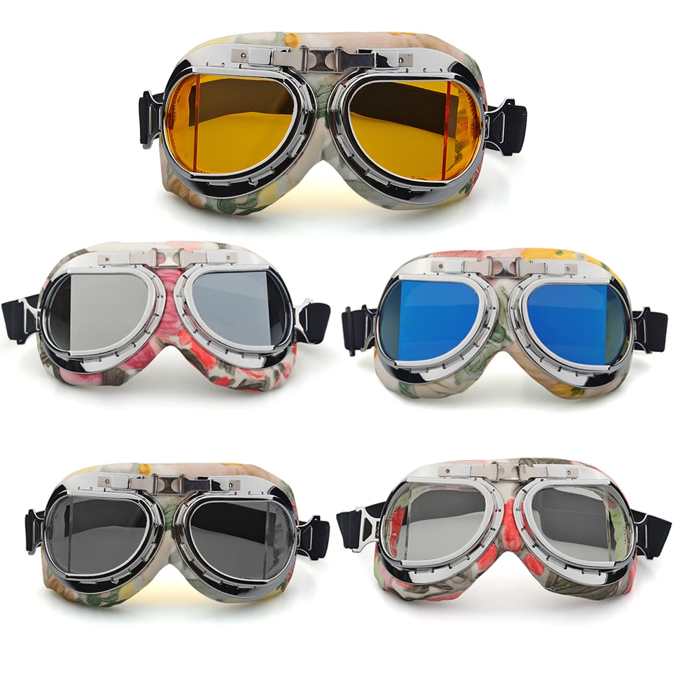 

Motorcycle Helmet Steampunk Glasses Flying Goggles Vintage Pilot Biker Eyewear Goggles