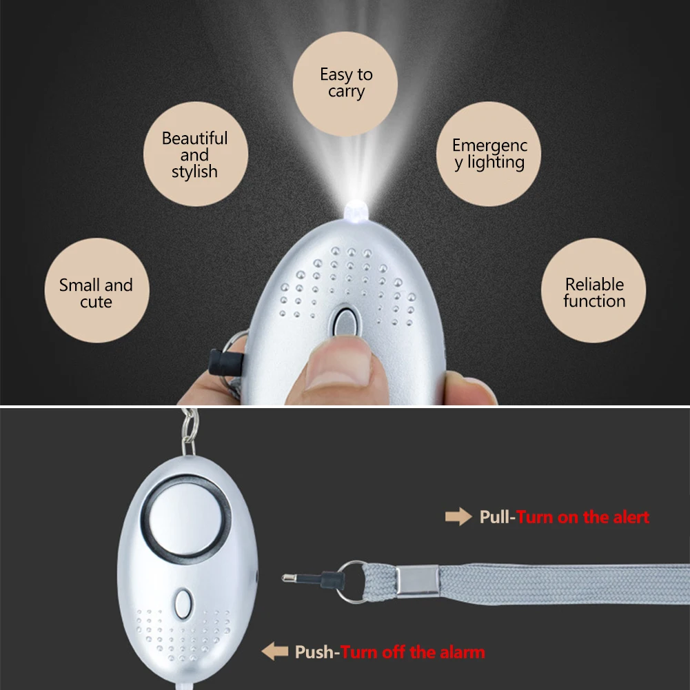 Mini Selbstverteidigung Alarm Sicherheit Schutz Alarm Schrei Notfall Alarm LED Licht Keychain Persönliche Sicherheit Für Frauen Kinder Mädchen