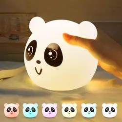 New Cute LED Night Light Soft Silicone Touch Sensor Night Light for Children Kids Bedroom Rechargeable Tap Control Night Lamp