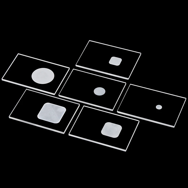 Quartz Glas Slice Xrd Sample Groef Test Slice Groef Glas Vierkante Groef Ronde Groef Frosted Ingelaste Slice
