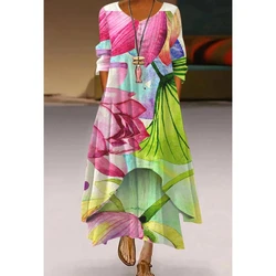 Ladies Party Evening Dress Casual Vestidos Ladies Brand Nature Printed Maxi Long Dresses Women Fashion Femme Vestido Sexy Dress
