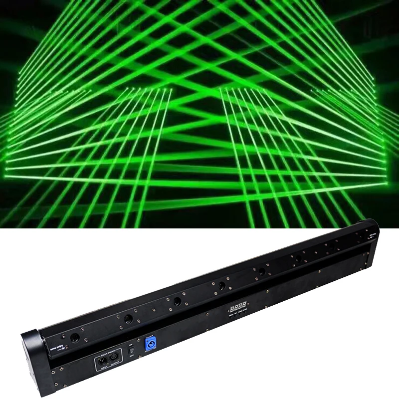 Lumière de Scène Professionnelle, Laser à 8 Yeux, Système de Ligne à Tête Mobile, Spectacle à 8 Têtes, Rouge, Vert, Bleu, pour ixChang DJ KTV