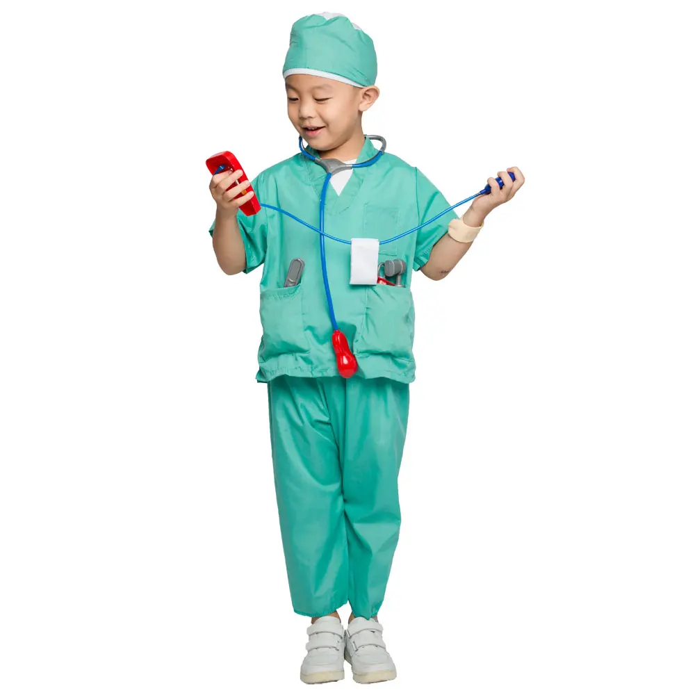 Umorden Kids Child Doctor Surgeon Costume Cosplay Kindergarten Role Play House Set for Boys Girls Halloween Dress Up Educational