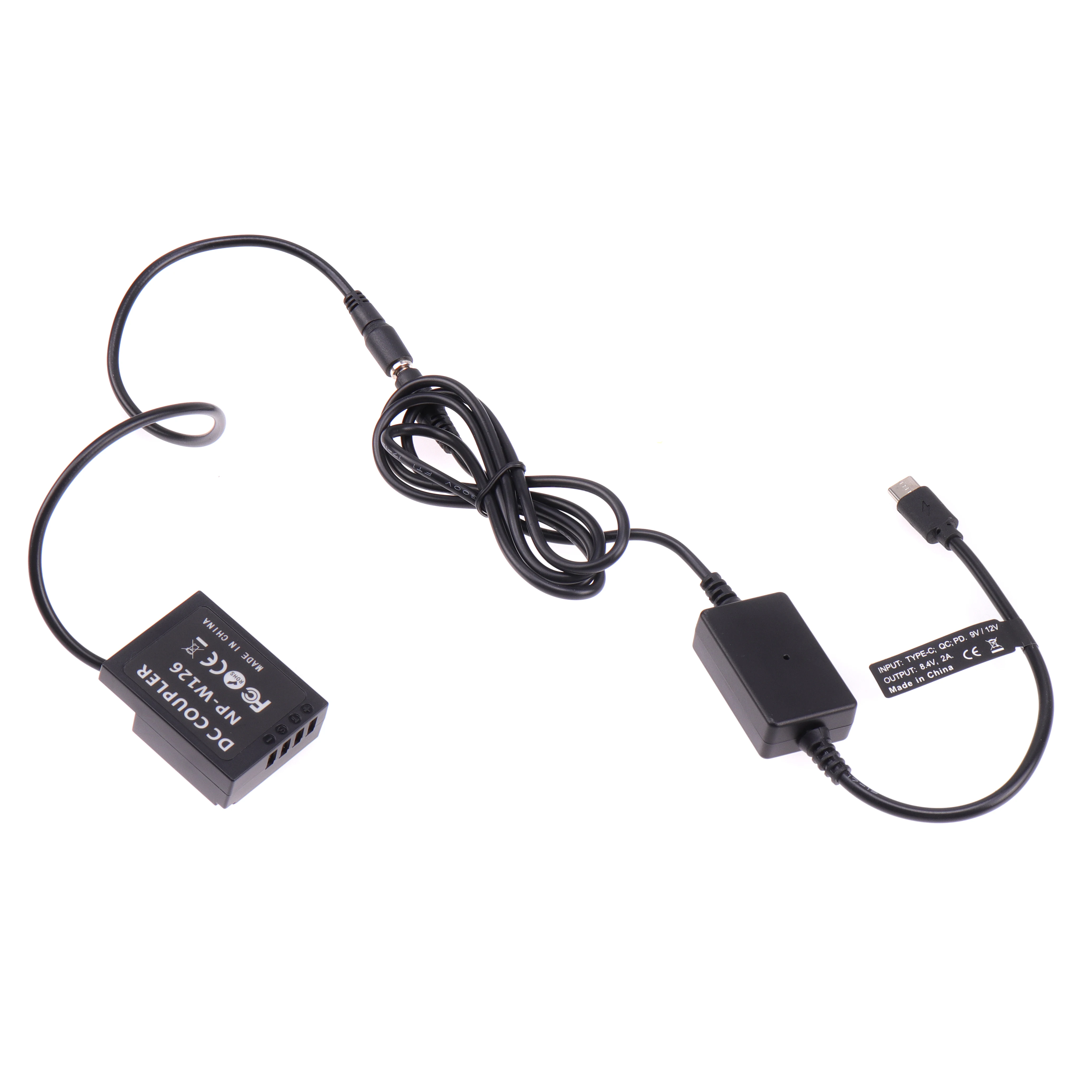 FOTGA NP-W126 더미 배터리 어댑터 TYPE-C 케이블 Fujifilm X-S10 XT1 XT2 XT3 XT10 XT20 XT30 XT100 XT200 XH1 XM1 X100F X100V