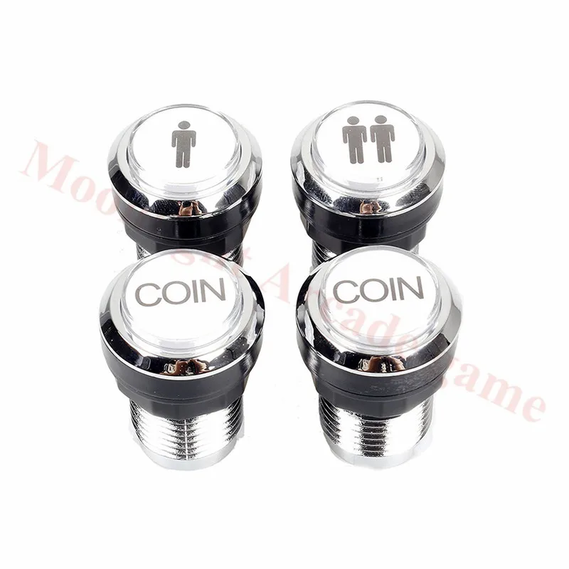 32MM Small round Chrome plated illuminated led Push Button 1P 2P 12V illuminated Button Arcade Start Button