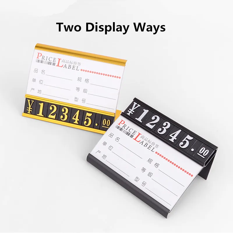 5 stück Aluminium Legierung Commodity Digitale Preis Cube Tag Mini Preis Label Papier Zeichen Halter Display Stand