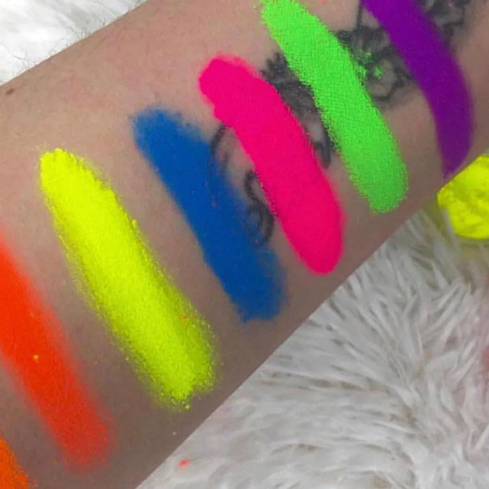 12 colori set di polvere al neon fosforo effetto fluorescente glitter per unghie ombre sfregamento polvere al neon pigmento cromato decorazione per unghie