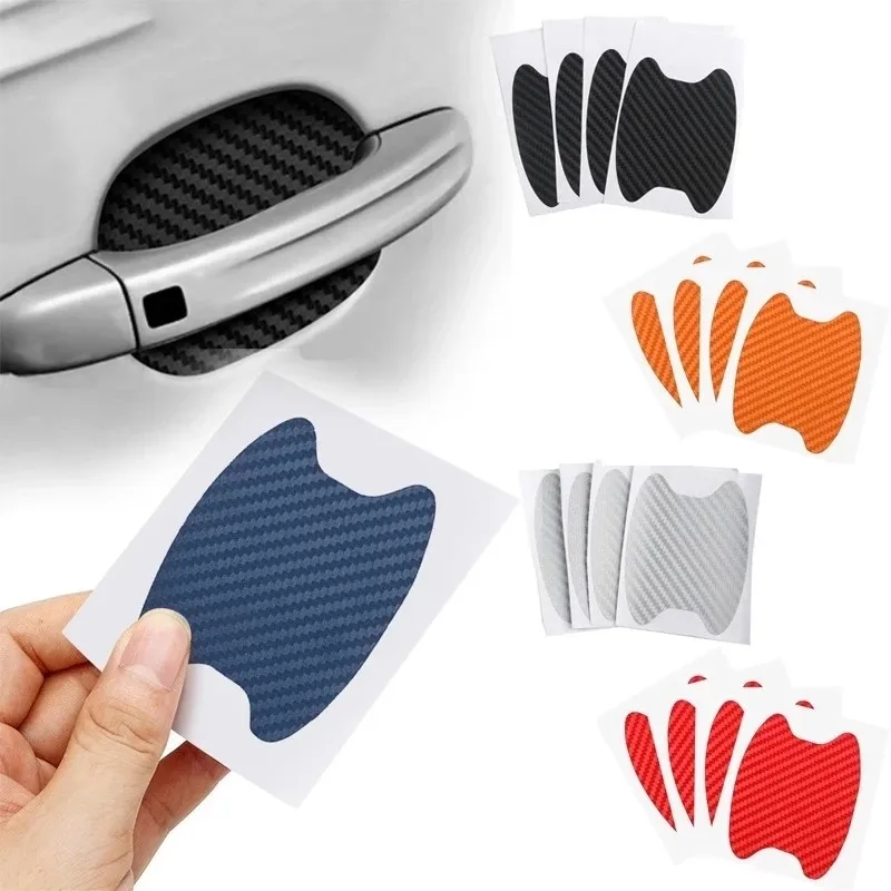 

4Pcs/Set Car Door Sticker Carbon Fiber Scratches Resistant Cover Auto Handle Protection Film Exterior Styling Car Accessories