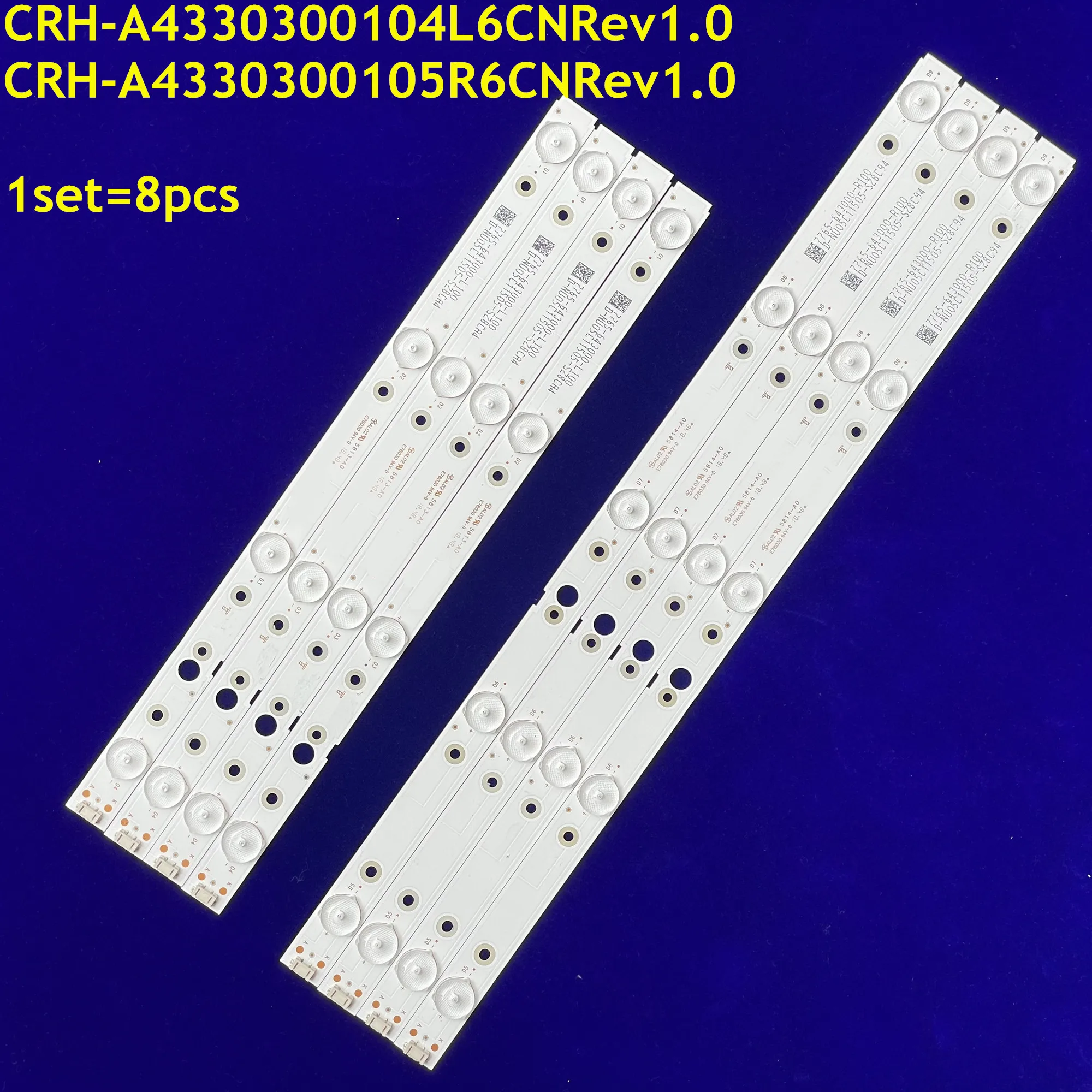 

5kit LED Backlight Strip for SW43D09L-ZC22AG-02 SW43D09R-ZC22AG-02 HD-434KC7 5800-W43005-RP00/LP00 43u4700la 43E388G TH-43FX680C