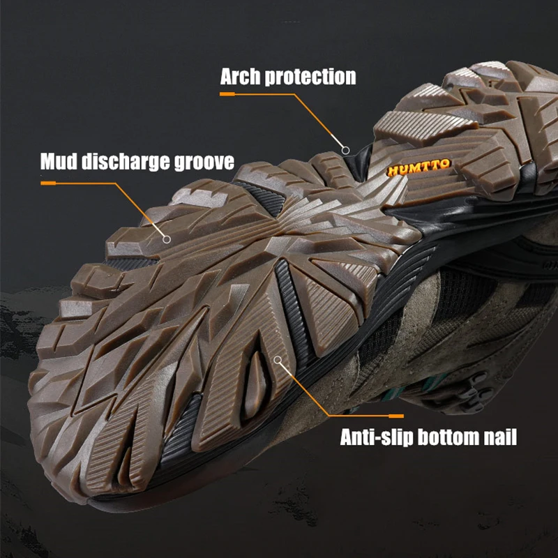 HUMTTO 2021 Outdoor Hiking Shoes Men Waterproof Climbing Camping Trekking Boots Mens Leather Mountain Tactical Sneakers for Man