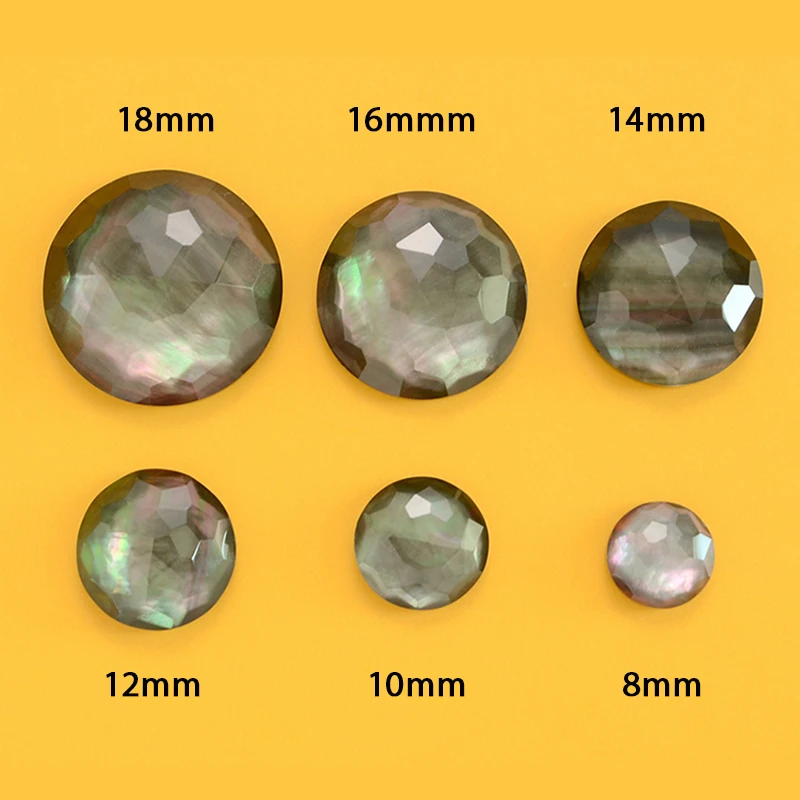 MIQIAO Natural White Crystal Cut Irregular Angle Surface Black Shell Bottom Pendant Jewelry Diy Stone Accessories Wholesale