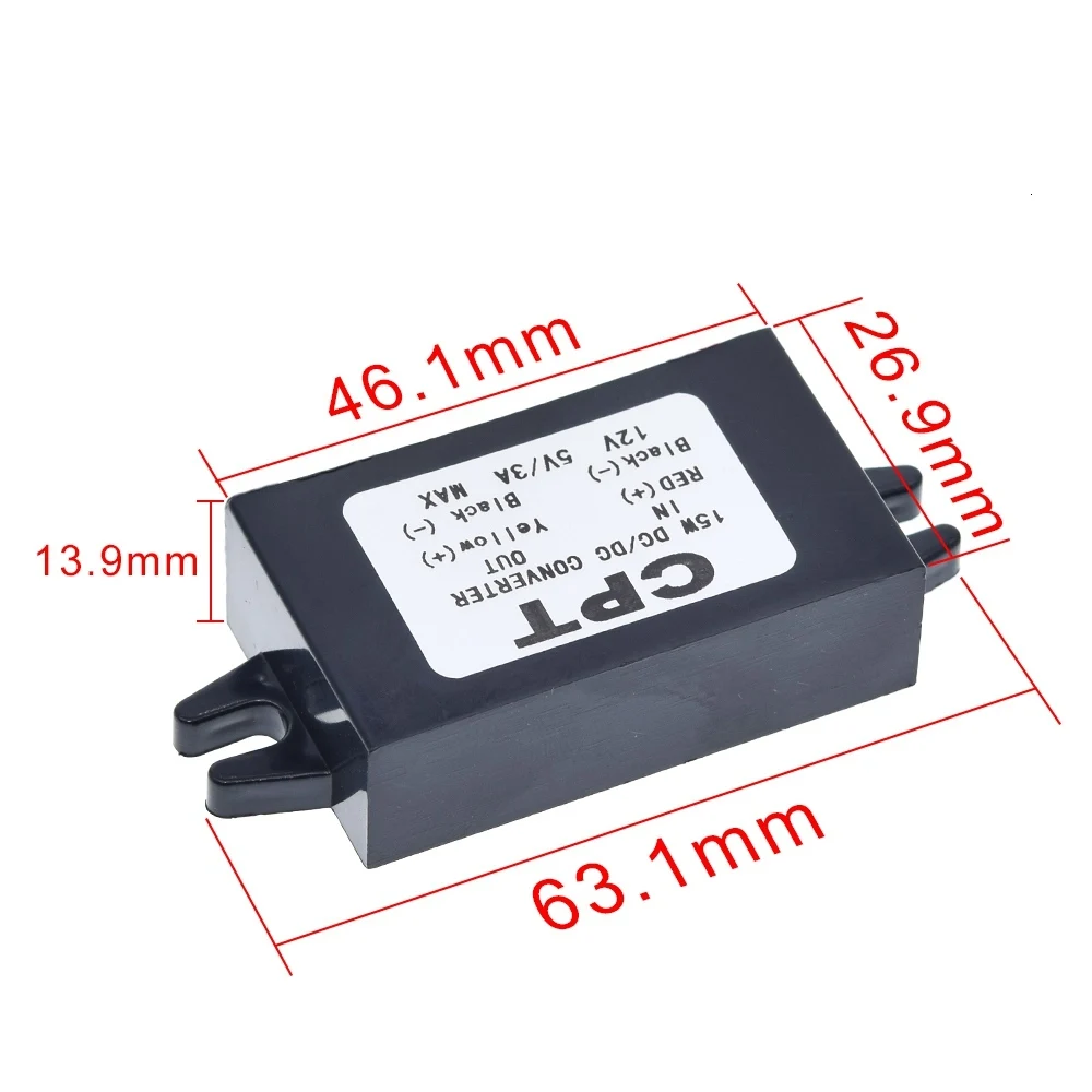 TZT Micro-USB 12V auf 5V 3A 15W DC-DC Auto-Stromwandlermodul, Step-Down-Leistungsausgangsadapter, geringe Wärmeentwicklung, automatischer Schutz – Detail 2