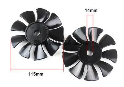 550/750W 115mm Dia 9 Vane Air Compressor Replacement Fan Black A+B A Pair