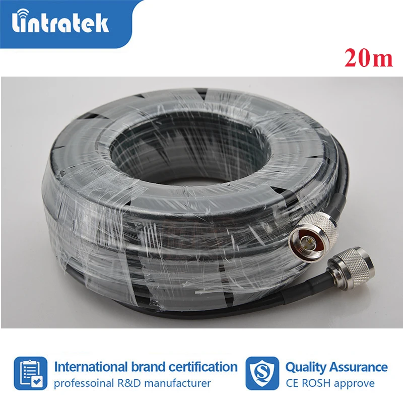 Lintratek 10-30m meter 5D Coaxial Cable 50ohm N Male to N Male For 2G 3G 4G Cell Mobile Phone Signal Booster Repeater Amplifier