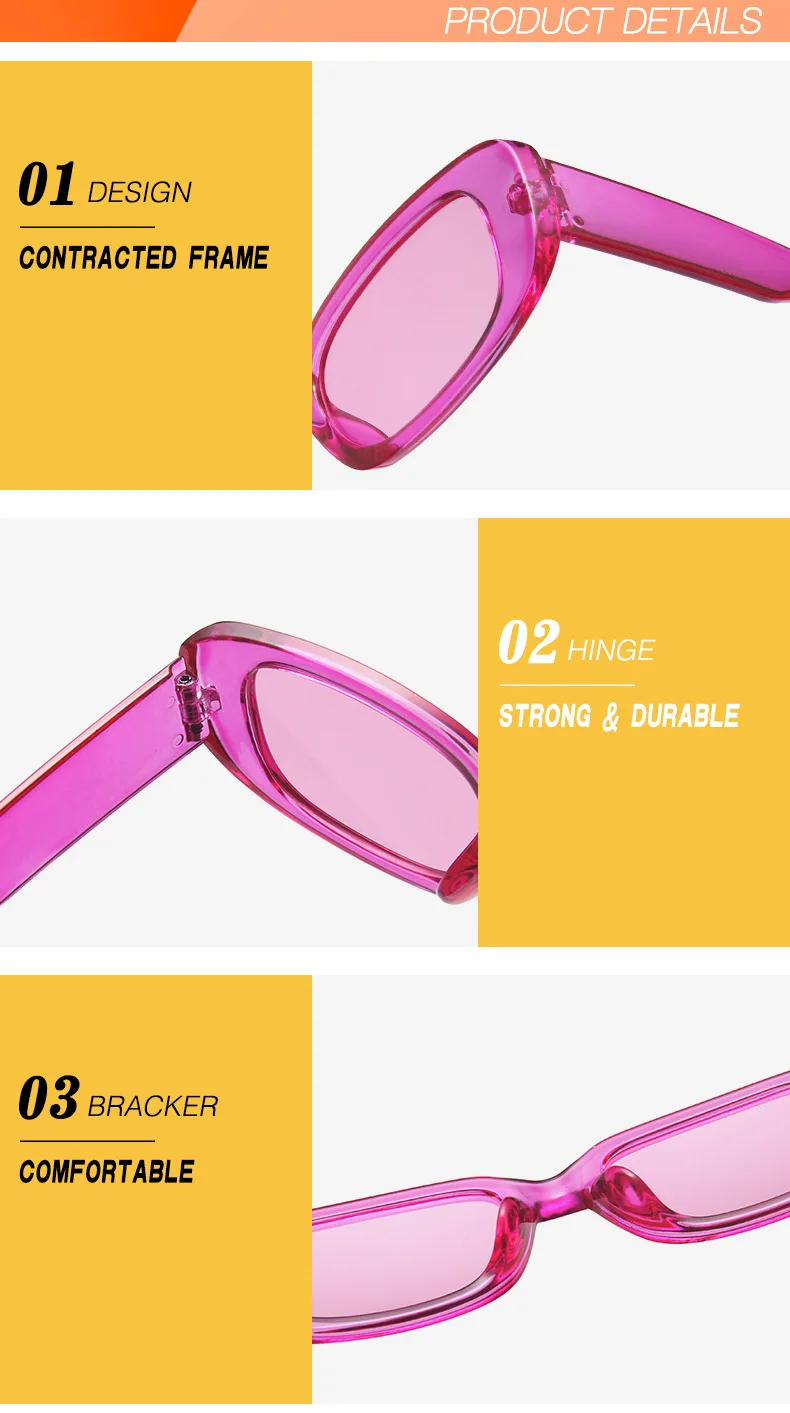 Klassische Weiße Rechteckige frauen Sonnenbrille Neue Mode Kleine Retro Marke Designer Quadrat Sonnenbrille Weibliche Dame Brillen – Detail 18