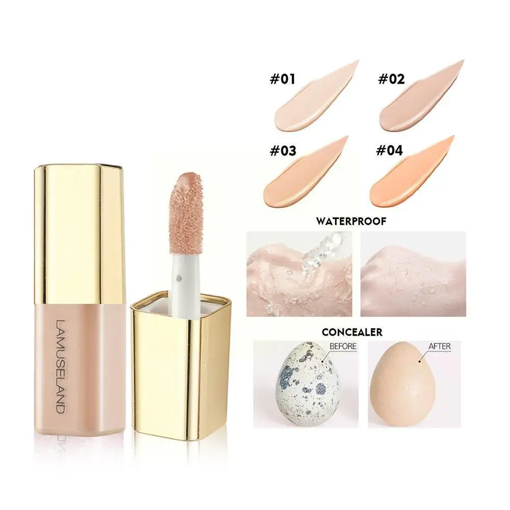 3.5g Full Coverage Mini Face Liquid Concealer & Base Suit For All Skin Facial Eye Makeup Cosmetics 4 Colors Women\'s Cosmeti G9M7