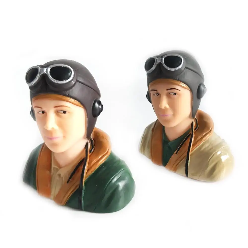 Figura piloto modelo RC da Segunda Guerra Mundial escala 1/6 e 1/9 para avião de asa fixa em escala verde militar