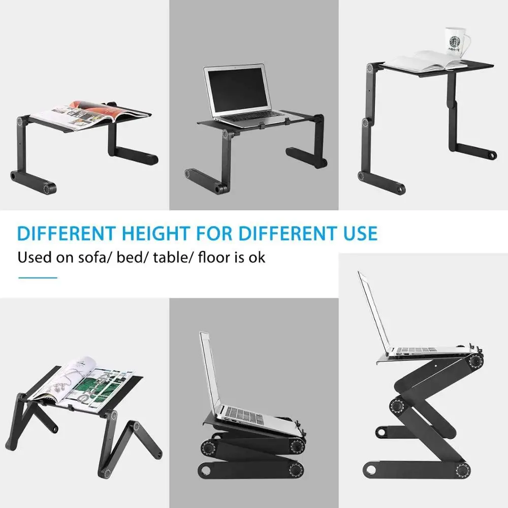 Laptop Stand Portable Notebook Computer Table Foldable PC Bed Sofa Desk Escritorio Adjustable Ergonomics Aluminum Alloy Shelf