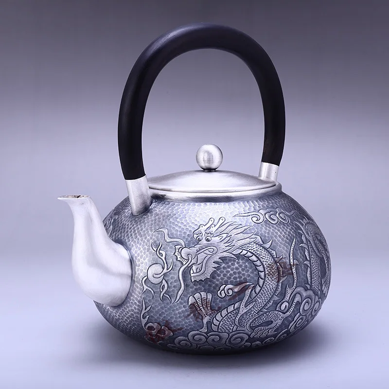 Teapot, stainless steel teapot, silver teapot, iron teapot, hot water teapot, teapot 1100 ml water, tea bowl, kung fu tea set.