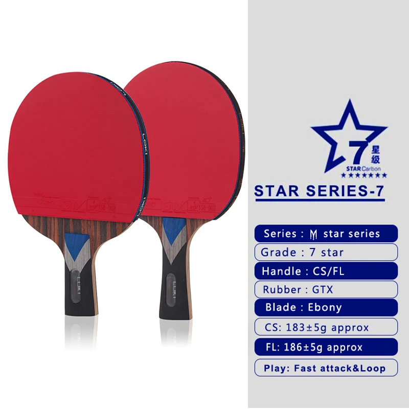 LOKI Professional 7 Star Table Tennis Racket Head Heavy Offensive Carbon Blade PingPong Bat Competition Ping Pong Paddle