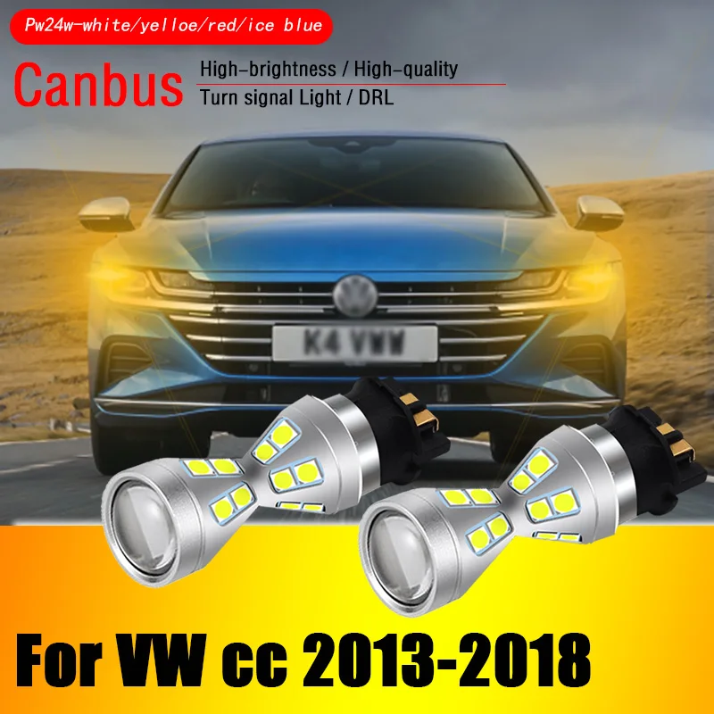 

2pcs Canbus Error Free PWY24W Car LED Front Turn Signal Light Bulbs DRL Bulbs For VW 2013-2018 CC PW24W LED Accessories bulbs