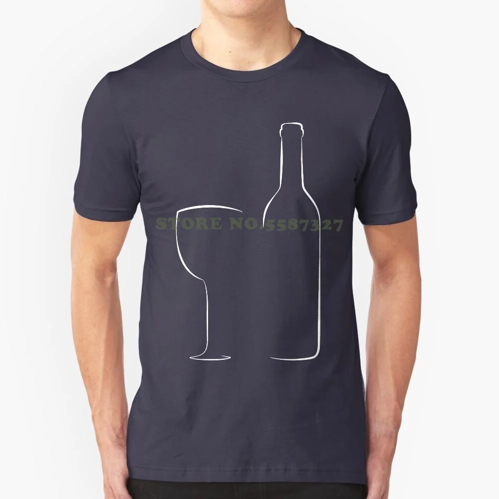 Tshirt O-Neck Summer Personality Fashion Men T Shirts Shirtcity Wine Glass And Bottle T Shirt