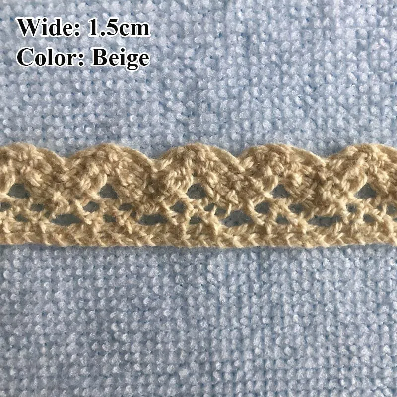 Cotton Lace Ribbon Beige White DIY Handmade Wedding Party Craft Gift Packing Patchwork Crocheted Lace (5/10/20 meters/lot)