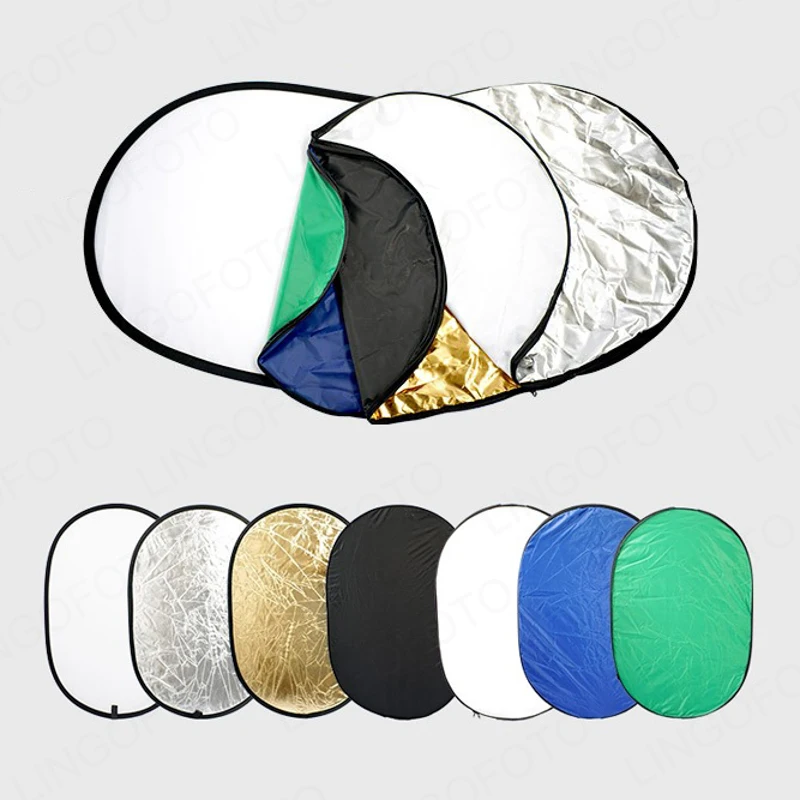 7 in 1  90x120cm Multi Photo Oval  Collapsible Light Reflector Portable Photography Studio Reflector Outdoor portrait NP6105