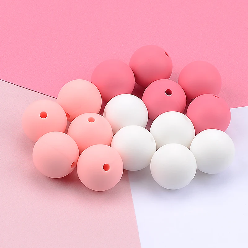LOFCA 12mm 20 teile/los Silikon Lose Perlen Zahnen Perlen DIY Kautable Bunte Zahnen Für Kleinkind Baby Beißring Runde – Detail 10