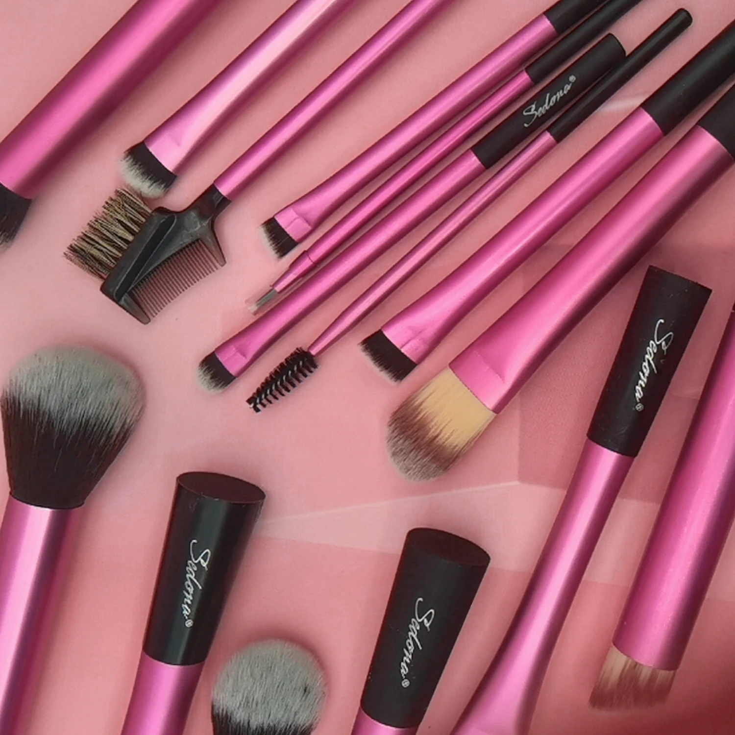 Sedona Makeup Brushes Pro Pink Brush Set Powder EyeShadow Blending Eyeliner Eyelash Eyebrow Make up Beauty Cosmetics Brushes