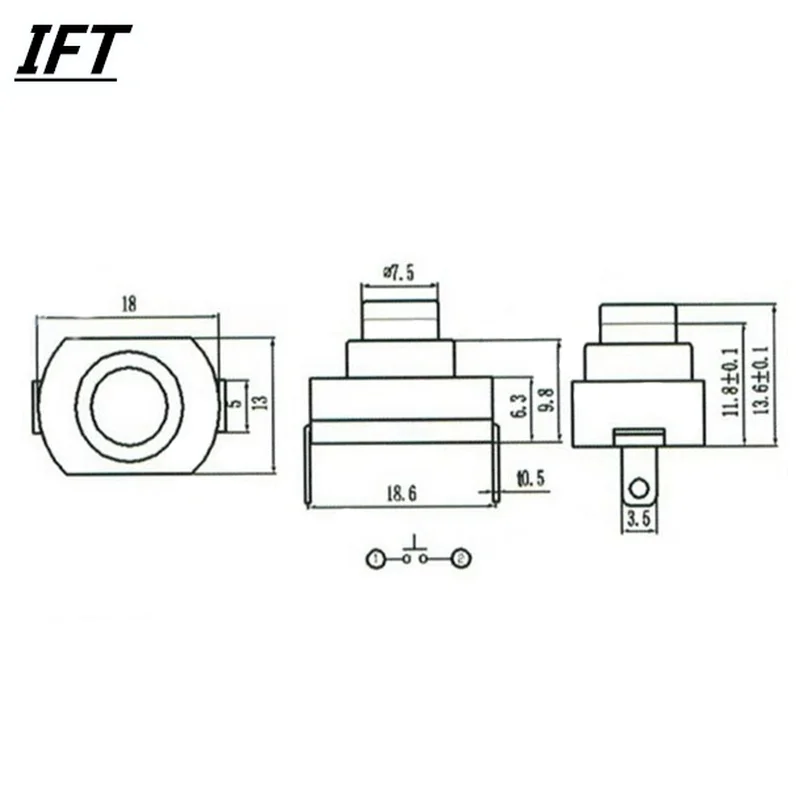 10pcs Free shopping Convoy L6 Flashlight 125V 10A/6A High Current Switch For DIY