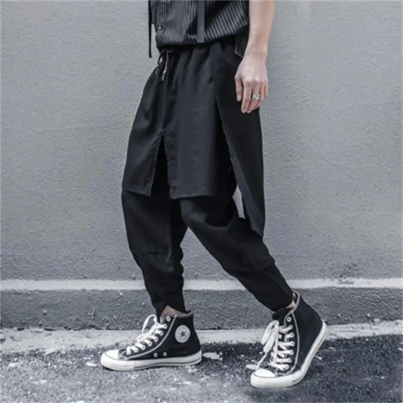 Men Harun Pants Spring And Autumn Style Yamamoto Irregular Personality Stitching Hair Stylist Casual Large Pants