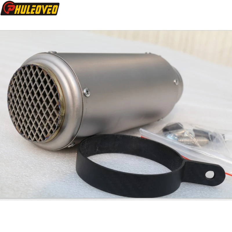 

Handmade Titanium Alloy ID:51mm/54mm/57mm/61mm/63mm/65mm L:235mm Motorbike Muffler Exhaust Pipe with DB Killer Carbon Clamp