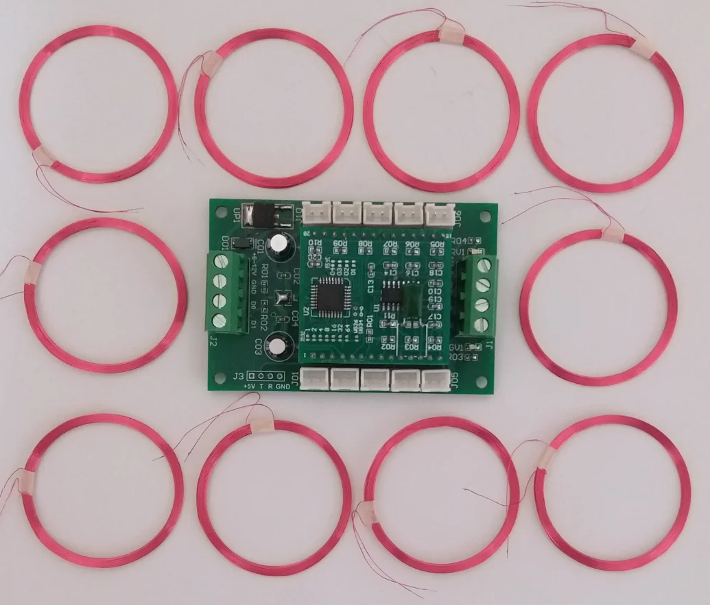 

RFID Multi-coil Card Reader Multi-channel Rfid Module 10-way Readable Multiple Card RS485 Evaluation Board