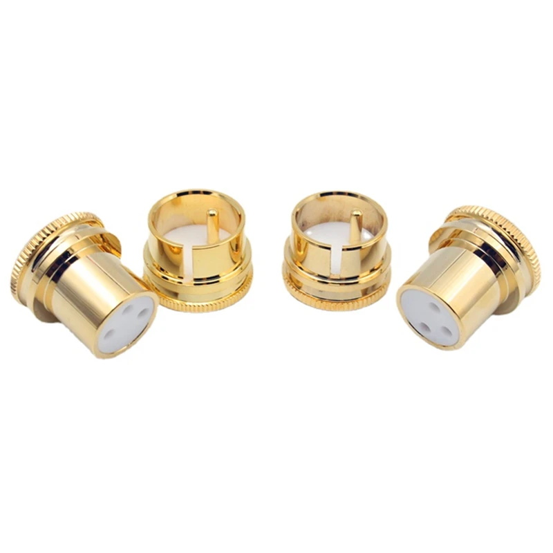 2Pcs 3Pin XLR Stecker Schutz Abdeckung Staub Kappe Shielded Anti-oxidation Lärm Stopper Gold Überzogene Kupfer Audio Adapter