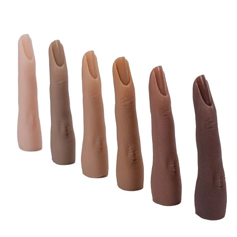 

Silicone Mannequin Hand for Nail Art Training, Fake Finger, Natural Nail Tips, Manicure Tool, Practice Model, B059, 10 Pcs