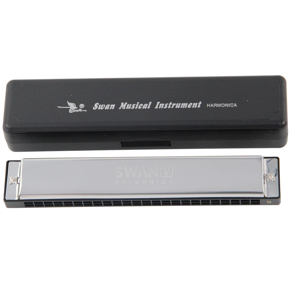 New 2021 Upgraded version Swan 24 Holes Octave-tuned harmonica metal harmonica  Key of C with Case