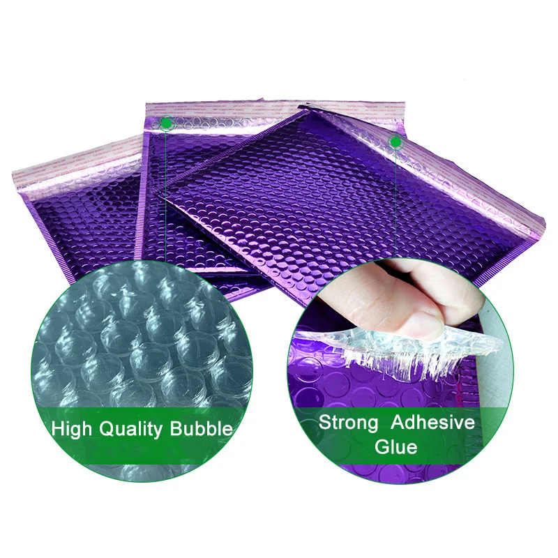 10PCS 15x13cm Color Metallic Bubble Mailers Foil Bubble Bags Aluminized Postal Bags with self seal gift bag Padded Envelopes